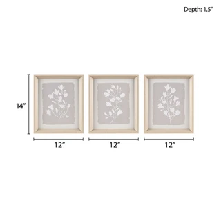 Thumbnail 6: Madison Park Madison Park Fair Florets 3-piece Framed Glass Wall Art Set 