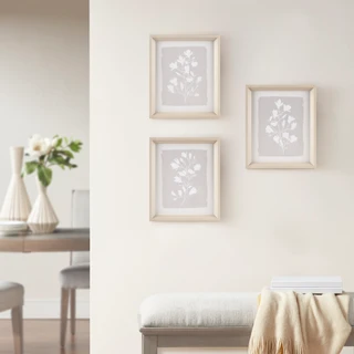 Thumbnail 4: Madison Park Madison Park Fair Florets 3-piece Framed Glass Wall Art Set 