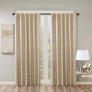 Thumbnail 1: SUNSMART SunSmart Cassius Jacquard Lined Total Blackout Curtain Panel 