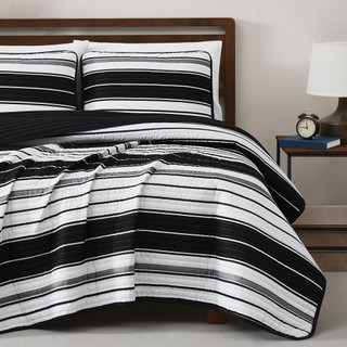 Thumbnail 4: Truly Soft Truly Soft Brentwood Stripe Quilt Set 