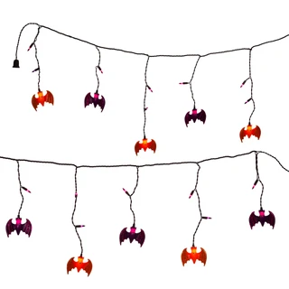 Thumbnail 2: Kurt Adler Kurt Adler UL 25-Purple and Orange Bat Icicle Light Set. 