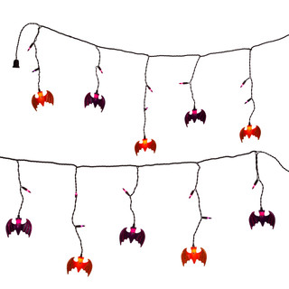 Thumbnail 1: Kurt Adler Kurt Adler UL 25-Purple and Orange Bat Icicle Light Set. 