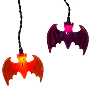 Thumbnail 18: Kurt Adler Kurt Adler UL 25-Purple and Orange Bat Icicle Light Set. 