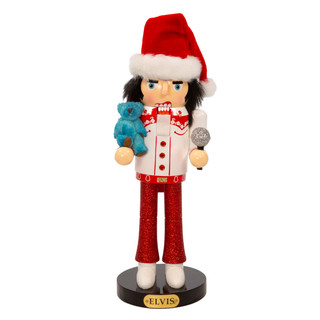 Thumbnail 2: Kurt Adler Kurt Adler 10-Inch Elvis Presley  With Teddy Bear Nutcracker 