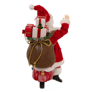 Thumbnail 8: Kurt Adler Kurt Adler 10-Inch Fabriche Santa on Scooter. 