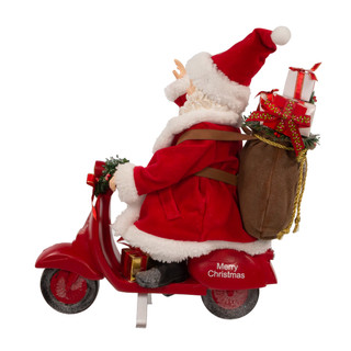Thumbnail 6: Kurt Adler Kurt Adler 10-Inch Fabriche Santa on Scooter. 