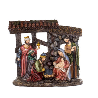 Thumbnail 2: Kurt Adler Kurt Adler 10-Inch Resin Nativity Scene Table Piece. 