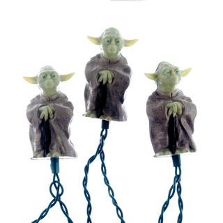 Thumbnail 4: Star Wars Kurt Adler UL 10-Light Plastic Yoda Light Set. 