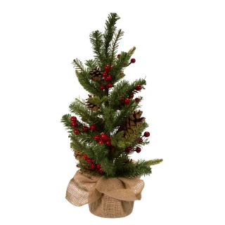 Thumbnail 6: Kurt Adler Kurt Adler 24-inch Red Berries and Pinecones Tree. 