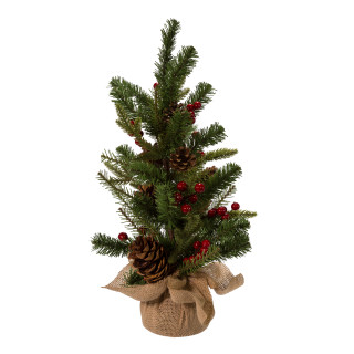 Thumbnail 12: Kurt Adler Kurt Adler 24-inch Red Berries and Pinecones Tree. 