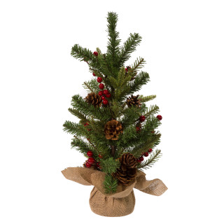 Thumbnail 8: Kurt Adler Kurt Adler 24-inch Red Berries and Pinecones Tree. 