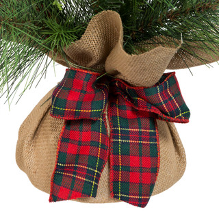 Thumbnail 12: Kurt Adler Kurt Adler 24-Inch Berries and Plaid Ribbon Green Tree. 