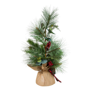 Thumbnail 4: Kurt Adler Kurt Adler 24-Inch Berries and Plaid Ribbon Green Tree. 