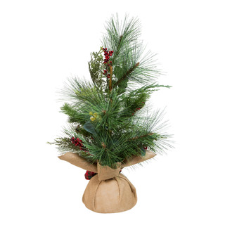Thumbnail 8: Kurt Adler Kurt Adler 24-Inch Berries and Plaid Ribbon Green Tree. 