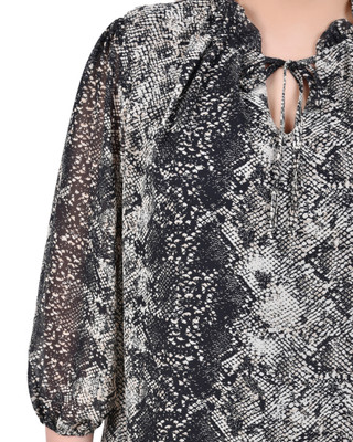 Thumbnail 3: Ny Collection NY Collection Plus 3/4 Sleeve Chiffon Blouse 