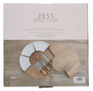 Thumbnail 4: Zest Kitchen + Home 11'' Cheese Board, Knife & Bowl Set 