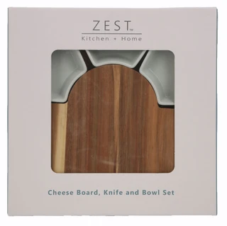 Thumbnail 6: Zest Kitchen + Home 11'' Cheese Board, Knife & Bowl Set 