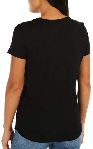 Thumbnail 4: Blue Sol Blue Sol Petite Solid Round Hem Short Sleeve Top 