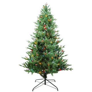 Thumbnail 2: Kurt Adler 6-Foot Pre-Lit Multi-Color Incandescent Jackson Pine Tree 