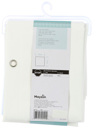 Thumbnail 4: Zenna Home Zenna Home White Heavyweight PEVA Shower Liner 