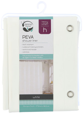 Thumbnail 2: Zenna Home Zenna Home White Heavyweight PEVA Shower Liner 