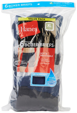 Thumbnail 1: Hanes Hanes Mens 6-Pk. Solid Tagless Boxer Briefs 