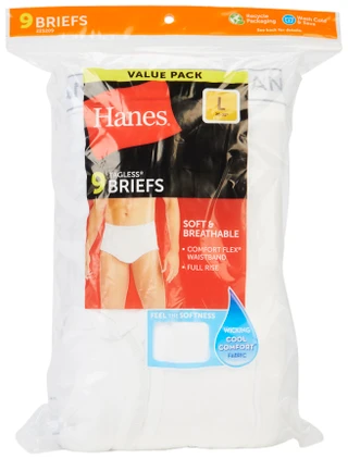 Thumbnail 1: Hanes Hanes Mens 9-Pk. Solid Tagless Comfort Flex Briefs 