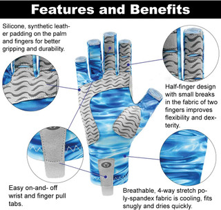 Thumbnail 10: Flying Fisherman Flying Fisherman Sunbandit Blue Water Fishing Gloves 
