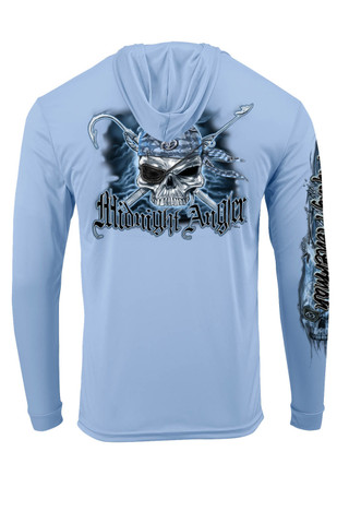 Thumbnail 2: Flying Fisherman Flying Fisherman Pirate Skull Long Sleeve Performance Hoodie 