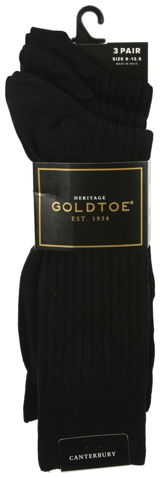 Thumbnail 1: Gold Toe Gold Toe Mens 3-Pr. Canterbury Solid Crew Socks 