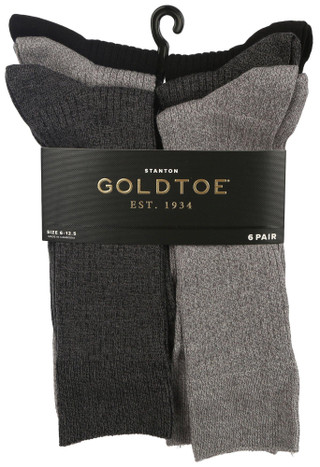 Thumbnail 1: Gold Toe Gold Toe Mens 6 Pk Stanton Solid Crew Socks 