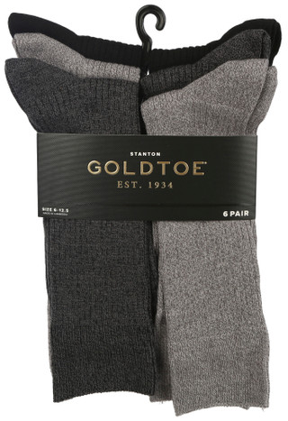 Thumbnail 1: Gold Toe Gold Toe Mens 6 Pk Stanton Solid Crew Socks 