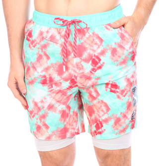 Thumbnail 2: Laguna Laguna Mens 7 in. 2-in-1 Inner Short Tie Dye Swim Shorts 