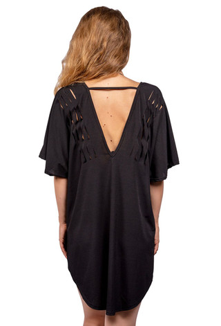 Thumbnail 2: Jordan Taylor Womens V Neck Batwing Sleeve Cover Up Tunic 