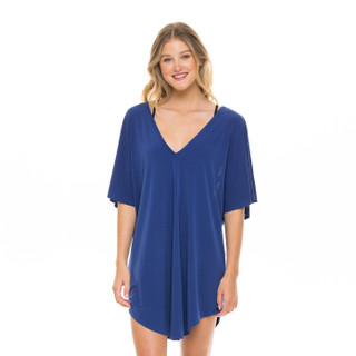 Thumbnail 2: Jordan Taylor Womens V Neck Batwing Sleeve Cover Up Tunic 