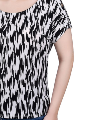 Thumbnail 4: Ny Collection Petite Extended Short Sleeve Tunic Top 