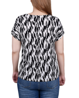 Thumbnail 2: Ny Collection Petite Extended Short Sleeve Tunic Top 