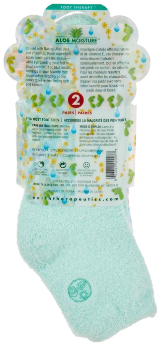 Thumbnail 4: Earth Therapeutics Earth Therapeutics 2 Pk Print Moisturizing Socks 