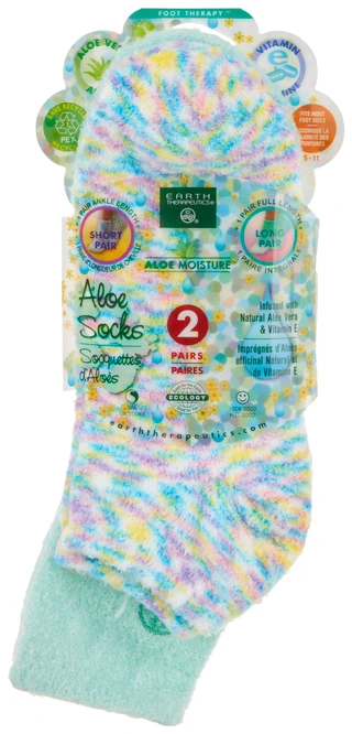 Thumbnail 2: Earth Therapeutics Earth Therapeutics 2 Pk Print Moisturizing Socks 