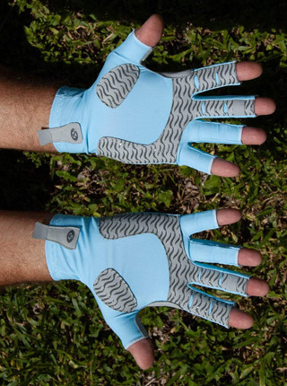 Thumbnail 4: Flying Fisherman Flying Fisherman Sunbandit Bahama Blue Fishing Gloves 