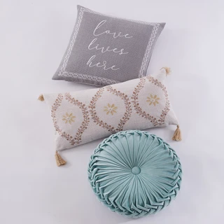 Thumbnail 6: Levtex Home Levtex Home Briar Teal Round Pillow 