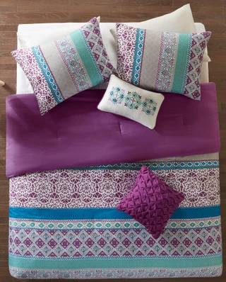 Thumbnail 18: Intelligent Design Intelligent Design Joni Purple Comforter Set 