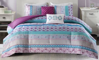 Thumbnail 6: Intelligent Design Intelligent Design Joni Purple Comforter Set 