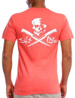 Thumbnail 1: Salt Life Salt Life Mens Skull Fillet Short Sleeve Pocket T-Shirt 