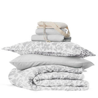 Thumbnail 10: IENJOY HOME 8 Piece Light Gray Patterned Comforter Dorm Set Bundle 