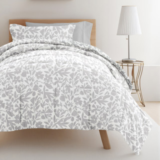 Thumbnail 4: IENJOY HOME 8 Piece Light Gray Patterned Comforter Dorm Set Bundle 