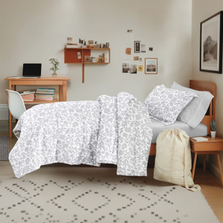 Thumbnail 6: IENJOY HOME 8 Piece Light Gray Patterned Comforter Dorm Set Bundle 