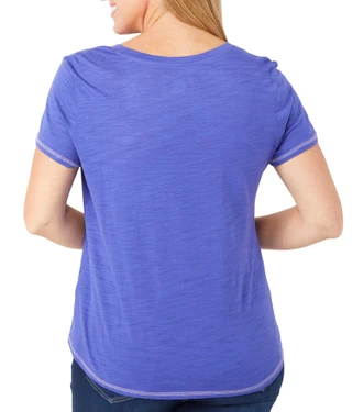 Thumbnail 2: Blue Sol Blue Sol Womens Solid Luxey Short Sleeve V-Neck Top 