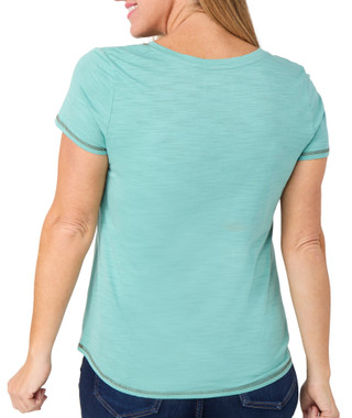 Thumbnail 2: Blue Sol Blue Sol Womens Solid Luxey Short Sleeve V-Neck Top 