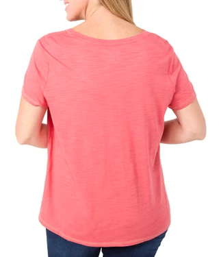 Thumbnail 3: Blue Sol Blue Sol Womens Solid Luxey Short Sleeve V-Neck Top 